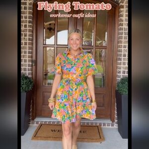 New With Tags Flying Tomato Short Sleeve Floral Vacation Dress Size Large